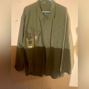 Brand New military green long sleeve button up.